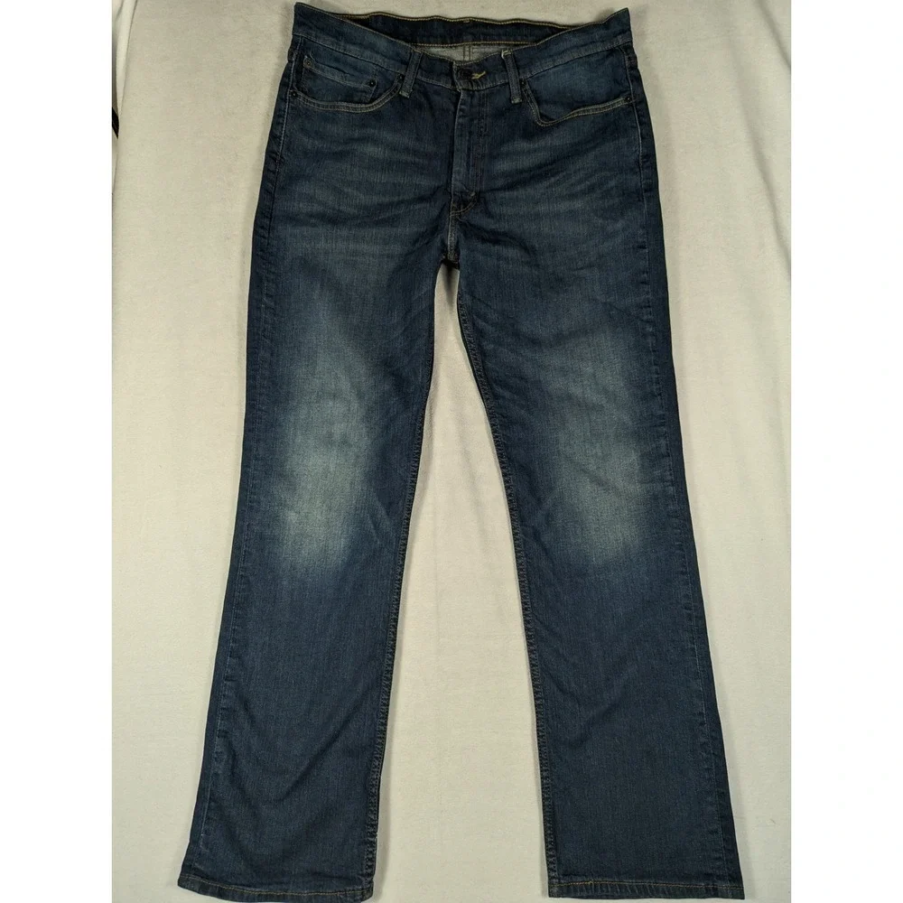 Levi's 514 Straight Fit Classic 5-pocket Jeans Dark Blue Wash Mens Size 36‎